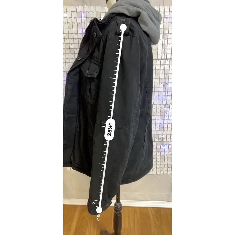 Levi Strauss Washed Cotton Hooded Military Jacket. Size S.